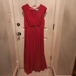 Red Grecian Badgley Mischka Dress, Size 12